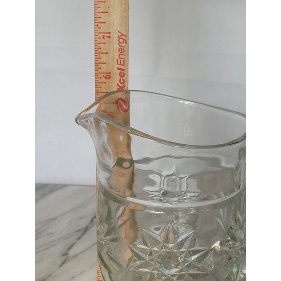 Vintage Anchor Hocking Pint Pitcher Early American Prescut Hobstar Design EAPG C - Picture 5 of 8